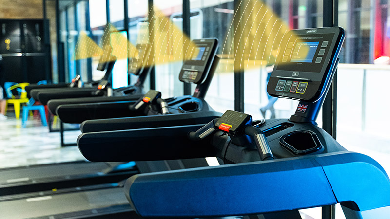 健身房跑步機定向音響發聲示意圖