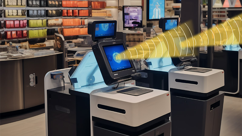 自助收銀機集成定向音響