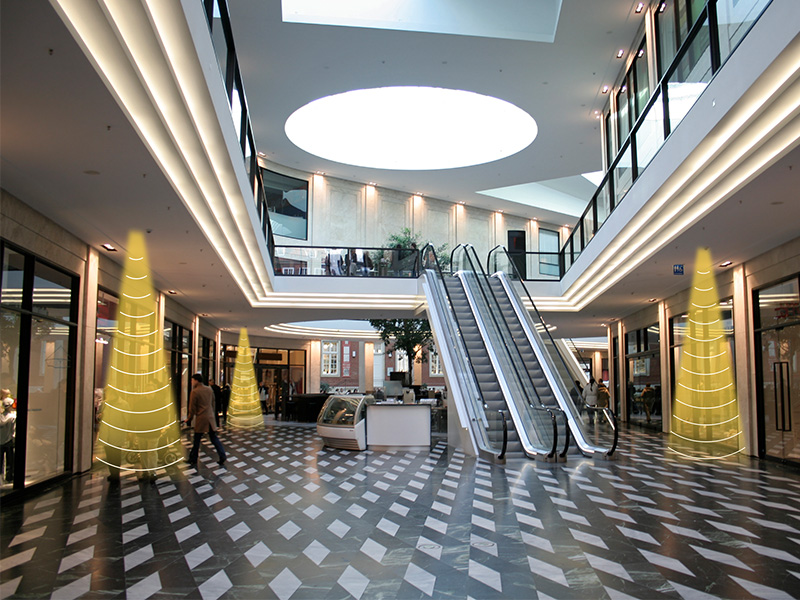 商場定向揚聲器,定向發聲示意圖